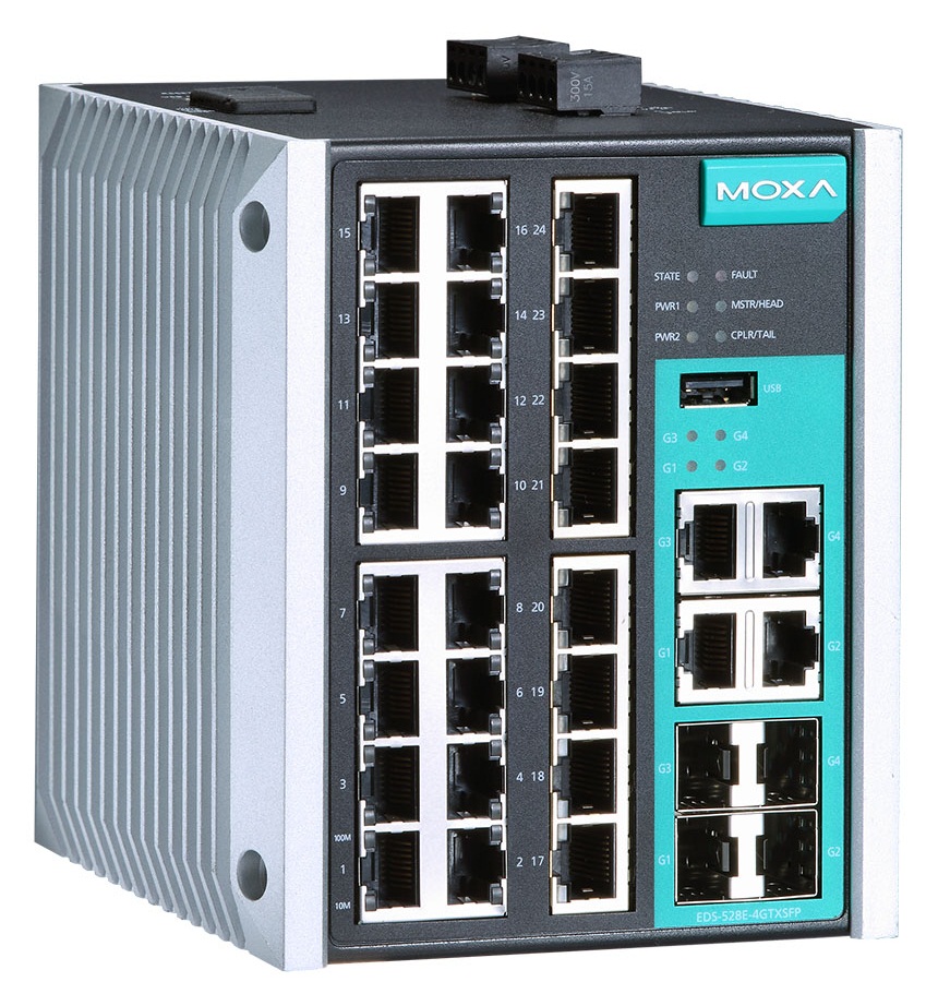 Moxa представила новый Ethernet-коммутатор EDS-528E